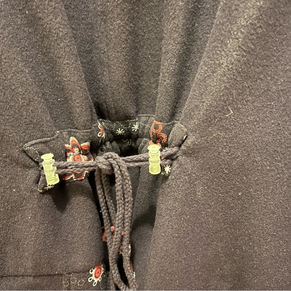 JOE BROWNS plus size purple floral flared funnel neck ruched cinch waist coat - Picture 11 of 11